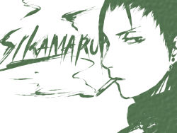 Rule 34 | cigarette, kazari tayu, monochrome, nara shikamaru, naruto, naruto (series), sketch, smoke