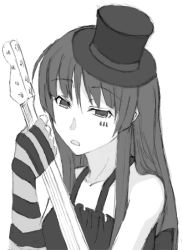 Rule 34 | 00s, 1girl, akiyama mio, don&#039;t say &quot;lazy&quot;, greyscale, hat, k-on!, kagome (traumatize), mini hat, mini top hat, monochrome, solo, top hat