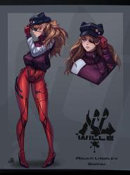 Rule 34 | 1girl, animal hat, blue eyes, blush, bodysuit, bodysuit under clothes, cat hat, cross, evangelion: 3.0 you can (not) redo, eyepatch, hair ornament, hat, highres, interface headset, lips, long hair, multicolored bodysuit, multicolored clothes, neon genesis evangelion, orange bodysuit, orange hair, pilot suit, plugsuit, rebuild of evangelion, red bodysuit, souryuu asuka langley, test plugsuit, xyzdefuse