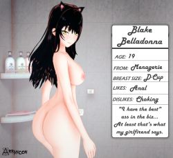 Rule 34 | 1girl, ass, blake belladonna, breasts, long hair, nipples, nude, rwby