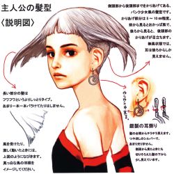 Rule 34 | 1girl, bare shoulders, black eyes, concept art, detached sleeves, dress, earrings, elbow gloves, flat chest, gloves, highres, jewelry, looking back, official art, orta, panzer dragoon, panzer dragoon orta, sega, short hair, silver hair, strapless, strapless dress, translation request, tube dress