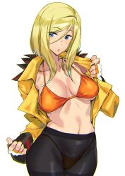 Rule 34 | 1girl, ashiomi masato, black pantyhose, blonde hair, blue eyes, breasts, fingerless gloves, gloves, guilty gear, guilty gear xrd, long hair, millia rage, open mouth, pantyhose, see-through, simple background, solo, swimsuit, white background