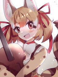 Rule 34 | 1girl, animal ears, cat ears, cat girl, cat tail, extra ears, highres, kemono friends, kemono friends v project, large-spotted genet (kemono friends), looking at viewer, rnrwbhybsxj4qgk, simple background, solo, tail, virtual youtuber