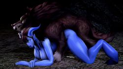 Rule 34 | 1girl, 3d, animated, bestiality, breasts, dog, doggystyle, draenei, highres, large breasts, noname55, nude, sex, sex from behind, tagme, warcraft, video, wolf, worgen, world of warcraft