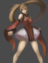 Rule 34 | 1girl, arc system works, bad id, bad pixiv id, bare shoulders, breasts, brown eyes, brown hair, china dress, chinese clothes, detached sleeves, dress, female focus, guilty gear, impossible clothes, ken&#039;ichi (nike8394), kuradoberi jam, long hair, medium breasts, miniskirt, simple background, skirt, solo, very long hair