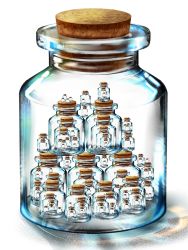 Rule 34 | 3d, 98 jars, bottle, bottle meme (pixiv), cork, hion, in container, jar, minimized, no humans, recursion
