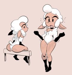 Rule 34 | 1girl, ass, breasts, leggy lamb, sheep girl