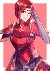 Rule 34 | 1girl, absurdres, armor, earrings, female focus, fire emblem, fire emblem: the binding blade, highres, jewelry, long glove, melady (fire emblem), nintendo, red eyes, red hair, solo, tagme, to (tototo tk)