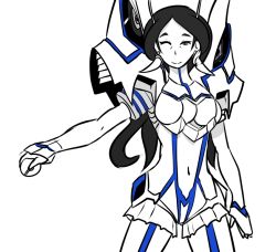 Rule 34 | 1girl, ;), bad id, bad tumblr id, blue (bluevp), boots, breasts, cleavage, cleavage cutout, clothing cutout, cosplay, creatures (company), drasna (pokemon), earrings, elite four, game freak, jewelry, junketsu, kill la kill, kiryuuin satsuki, kiryuuin satsuki (cosplay), large breasts, long hair, mature female, navel, nintendo, one eye closed, poke ball, pokemon, pokemon xy, smile, solo, spot color, thigh boots, thighhighs