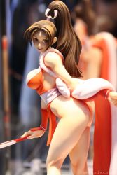 Rule 34 | 1girl, ass, breasts, brown eyes, brown hair, folded fan, hand fan, fatal fury, figure, folding fan, large breasts, long hair, pelvic curtain, photo (medium), ponytail, revealing clothes, shiranui mai, snk, solo, the king of fighters, watermark, wonder festival, wonder festival 2007