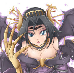 Rule 34 | breasts, cleavage, demon, demon girl, digimon, digimon (creature), fallen angel, large breasts, lilithmon, mark of evil, wings