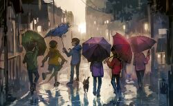 Rule 34 | black hair, blue umbrella, cat, closed umbrella, green umbrella, holding, holding umbrella, hood, hoodie, long sleeves, matsuno choromatsu, matsuno ichimatsu, matsuno jyushimatsu, matsuno karamatsu, matsuno osomatsu, matsuno todomatsu, nuriko-kun, open mouth, osomatsu-kun, osomatsu-san, outdoors, pants, pants rolled up, pink umbrella, purple umbrella, rain, red umbrella, short hair, shorts, slippers, sunglasses, umbrella, walking