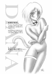 Rule 34 | 1girl, cat tail, diana (sailor moon), japanese text, looking at viewer, nude, satoshi igarashi, tail