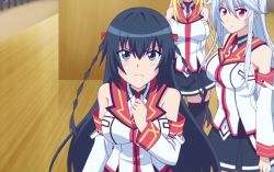 Rule 34 | 3girls, anime screenshot, chidorigafuchi aine, himekawa hayuru, masou gakuen hxh, multiple girls, screencap, yurishia farandole