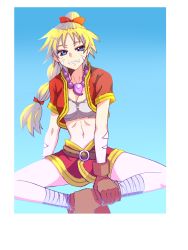 Rule 34 | 1girl, bad id, bad pixiv id, breasts, chrono cross, cleavage, commentary request, jewelry, kid (chrono cross), long hair, multi-tied hair, necklace, rabihiko, solo