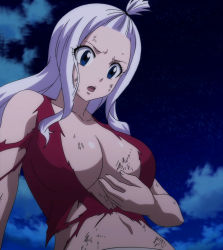 Rule 34 | blouse, breasts, fairy tail, highres, large breasts, mirajane strauss, shirt, tagme, torn clothes, torn shirt