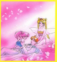 Rule 34 | 1990s (style), bishoujo senshi sailor moon, chiba mamoru, chibi usa, child, long hair, pink hair, pink theme, smile, tsukino usagi