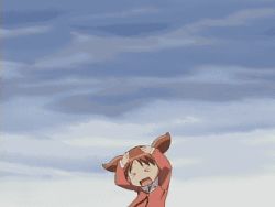 Rule 34 | animated, animated gif, azumanga daiou, child, lowres, mihama chiyo, qvga, short twintails, snowball, solo, twintails