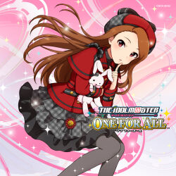 Rule 34 | 1girl, album cover, cover, hat, highres, idolmaster, idolmaster (classic), idolmaster one for all, minase iori, official art, skirt, solo, stuffed toy
