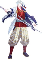 Rule 34 | 1boy, artist request, check commentary, commentary request, hair over one eye, headband, holding, holding weapon, japanese clothes, male focus, russian flag, sword, tagme, transparent background, weapon, white hair, world flags