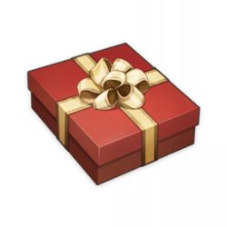Rule 34 | artist request, box, commentary, container, english commentary, game cg, genshin impact, gift, floral bow, gift box, gift wrapping, item, item focus, lowres, no humans, official art, red theme, ribbon, still life, third-party source, transparent background