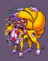 Rule 34 | digimon, digimon (creature), highres, kitsune, kyubimon, kyuubi, multiple tails, tail