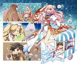 Rule 34 | !, !!, 2boys, animal ears, anklet, bell, black footwear, black hair, blonde hair, blush, breasts, bun cover, cart, closed mouth, commentary request, dalcom (ragnarok online), double bun, dress, emoticon, fishing, fishing rod, fox ears, full body, fur collar, gold trim, hair bell, hair bun, hair ornament, hair ribbon, high heels, highres, holding, holding fishing rod, jewelry, jingle bell, juliet sleeves, king schmidt, long dress, long hair, long sleeves, looking at viewer, medium breasts, multiple boys, official alternate costume, open mouth, oscar (ragnarok online), pelvic curtain, phen (ragnarok online), pink eyes, pink hair, platinum blonde hair, princess meer, puffy sleeves, ragnarok online, red dress, red eruma, red ribbon, ribbon, shellfish (ragnarok online), shiraazuma, short hair, slime (creature), smile, snowflakes, sorcerer (ragnarok online), two-tone dress, white dress, wide sleeves, | |