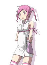Rule 34 | 1girl, digimon, digimon world re:digitize, highres, long hair, pink hair, rindou akiho, solo, striped clothes, striped thighhighs, thighhighs, twintails