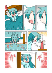 Rule 34 | &gt;:d, &gt; &lt;, 1girl, :d, alarm clock, aqua hair, arms up, bed, chibi miku, clock, comic, closed eyes, hair down, hatsune miku, jumping, minami (colorful palette), open mouth, opening door, outstretched arms, pajamas, smile, solo, v-shaped eyebrows, vocaloid, xd, | |