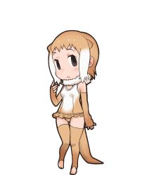 Rule 34 | 1girl, animal costume, animal ear fluff, animal ears, highres, japanese otter (kemono friends), kemono friends, looking at viewer, official art, solo, standing, tachi-e, tail, transparent background, yoshizaki mine