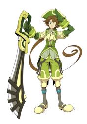 Rule 34 | .hack//, .hack//g.u., .hack//link, 00s, 1boy, ascot, bandai, brown eyes, brown hair, cyber connect 2, gloves, hat, huge weapon, male focus, official art, short hair, silabus, silabus (.hack//), smile, solo, sword, tail, weapon