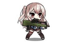 Rule 34 | 1girl, aiming, animated, animated gif, bullpup, carbine, full body, girls&#039; frontline, gun, hezi sm-1, long hair, lowres, official art, personal defense weapon, rifle, rolling, side ponytail, silver hair, simple background, skirt, sm-1 (girls&#039; frontline), thighhighs, weapon, weapon case, white background