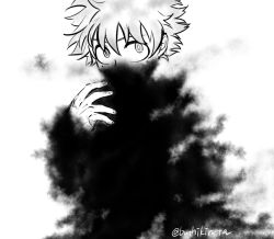 Rule 34 | 1boy, boku no hero academia, buthikireta, commentary request, covered mouth, fog, freckles, greyscale, hair between eyes, hand up, looking at viewer, male focus, midoriya izuku, monochrome, scar, scar on hand, short hair, short hiar, simple background, solo, twitter username, upper body, white background