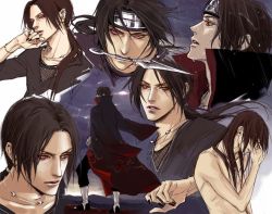 Rule 34 | jewelry, kunai, lily (artist), male focus, naruto, naruto (series), necklace, red eyes, topless male, uchiha itachi, weapon