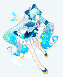 Rule 34 | 1girl, agonasubi, ahoge, blue bow, blue capelet, blue eyes, blue hair, blue mittens, bow, capelet, chimes, commentary, full body, fur-trimmed capelet, fur trim, hair bow, hair ornament, hatsune miku, heart, heart ahoge, highres, holding, holding instrument, instrument, kneehighs, leaning forward, long hair, looking at viewer, mittens, pleated skirt, skirt, smile, snowflake print, socks, solo, star (symbol), string of light bulbs, striped clothes, striped socks, twintails, very long hair, vocaloid, yuki miku, yuki miku (2021) (candidate no.3)