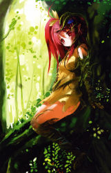 Rule 34 | highres, nature, pointy ears, red eyes, red hair, shino (eefy), solo, tagme