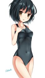 Rule 34 | amagami, bad id, bad pixiv id, black hair, brown eyes, competition swimsuit, highres, nanasaki ai, one-piece swimsuit, retorillo, short hair, solo, swimsuit