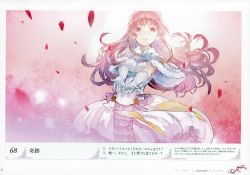 Rule 34 | 1girl, absurdres, atelier (series), atelier lydie &amp; suelle, boots, breasts, brown eyes, curly hair, dress, flower, frilled hairband, frills, game cg, gown, hairband, highres, honnete malen, official art, petals, pink hair, rose, scan, yuugen