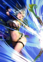 Rule 34 | 10s, 1girl, absurdres, animal ears, arm strap, armor, belt, black panties, blue eyes, blue hair, blush, bow (weapon), breastplate, breasts, cat ears, cleavage, exploding clothes, fingerless gloves, gloves, glowing, glowing weapon, hair ribbon, highres, large breasts, matching hair/eyes, mikazuki akira!, motion blur, navel, non-web source, open mouth, panties, ribbon, scan, shirt, short hair, sinon, sinon (sao-alo), solo, sword art online, teeth, thigh strap, torn clothes, torn shirt, tress ribbon, underwear, weapon