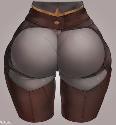 Rule 34 | 1girl, absurdres, ashe (overwatch), ass, ass focus, belt, borvar, from behind, head out of frame, highres, lower body, overwatch, pantylines, solo, tagme, thigh gap, thighhighs