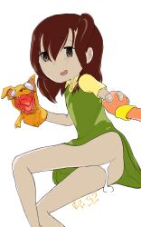 Rule 34 | absurdres, cum, digimon, digimon tamers, holding hands, highres, katou juri, open mouth, puppet, tagme, white background