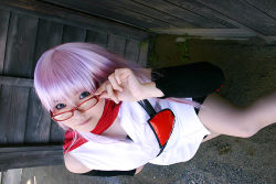 Rule 34 | cosplay, gintama, glasses, mizuhara arisa, pantyhose, photo (medium), purple hair, sarutobi ayame