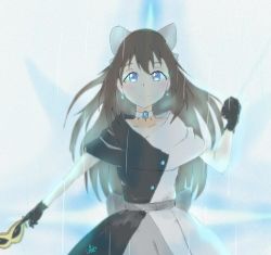 Rule 34 | 1girl, aqua eyes, artist name, artist request, back bow, bare shoulders, belt, black dress, black gloves, black skirt, blue eyes, blush, bow, bow hairband, breasts, brooch, brown hair, buttons, choker, cleavage, clenched hand, collarbone, diamond (gemstone), dress, drop earrings, earrings, evening gown, female focus, gloves, grey belt, grey bow, grey skirt, hair between eyes, hair bow, hairband, half updo, high ponytail, holding, holding mask, jewelry, lace, lace gloves, long hair, looking at viewer, love live!, love live! nijigasaki high school idol club, love live! school idol festival, mask, miniskirt, multicolored clothes, multicolored dress, off-shoulder dress, off shoulder, osaka shizuku, outdoors, parted lips, plaid, plaid dress, plaid skirt, pleated, pleated dress, pleated skirt, ponytail, rain, skirt, sleeveless, sleeveless dress, small breasts, smile, solitude rain (love live!), solo, two-tone dress, white bow, white choker, white dress, white skirt