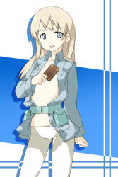 Rule 34 | 00s, 1girl, eila ilmatar juutilainen, jacket, light brown hair, long hair, open clothes, open jacket, pantyhose, solo, strike witches, tarot, uniform, white pantyhose, world witches series