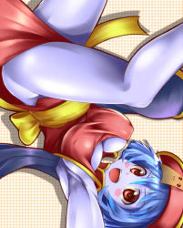 Rule 34 | armpits, blue hair, blue skin, breasts, capcom, colored skin, dou-t, large breasts, lei lei, red eyes, thighs, vampire (game)