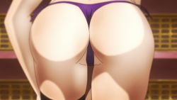Rule 34 | 1girl, animated, animated gif, anime screenshot, ass, ass focus, panties, prison school, purple panties, screencap, shiraki meiko, solo, thong, underwear