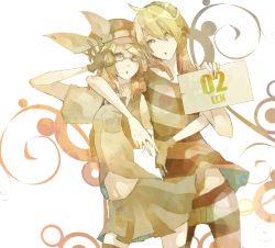 Rule 34 | 1boy, 1girl, bad id, bad pixiv id, bespectacled, blonde hair, brother and sister, glasses, gloves, hat, kagamine len, kagamine rin, mizutame tori, ribbon, short hair, siblings, twins, vocaloid, yellow eyes