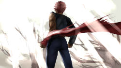 Rule 34 | 1boy, clenched hands, denim, emiya shirou, epic, fate/stay night, fate (series), from behind, highres, jeans, long sleeves, looking ahead, male focus, manly, muscular, orange hair, outdoors, pants, raglan sleeves, shirt, shroud of martin, solo, standing, tears, toned, torn clothes, torn shirt, type-moon fans