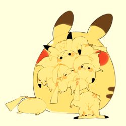 Rule 34 | :3, :d, blush stickers, creatures (company), game freak, gen 1 pokemon, headstand, looking at viewer, looking down, looking up, lying, mm (miryii), nintendo, no humans, on stomach, open mouth, pikachu, pokemon, pokemon (creature), simple background, smile, smirk, stuck, too many, upside-down, yellow background, yellow theme