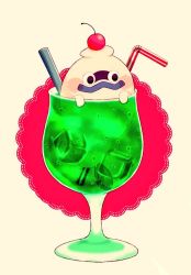 Rule 34 | 10s, cherry, cup, drinking glass, drinking straw, food, food focus, fruit, ghost, no humans, pibacocoa, purple lips, simple background, solo, traditional youkai, whisper (youkai watch), youkai watch